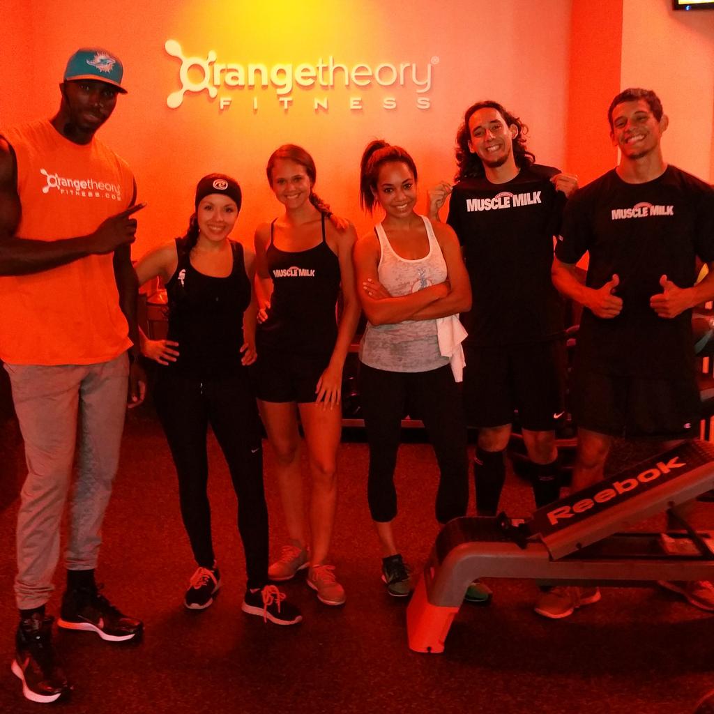 MuscleMilkMIA's tweet photo. The team that sweats together, #succeedstogether. Thank you to @OTheoryFitness #SoBe for today's team sweat sesh! http://t.co/Re3zdctO4e