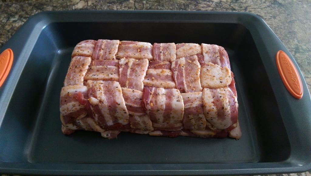 drftmike's tweet photo. @drftmike bacon wrapped meatloaf!! 😱🙈😭😂😁👿 http://t.co/O0deuOy1Sy