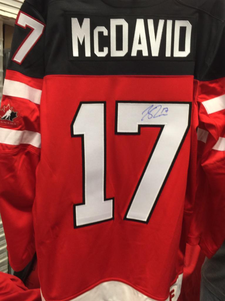 Connor McDavid Signed Team Canada 29 x 33 Custom Framed Jersey (A.J.  Sports World Hologram)