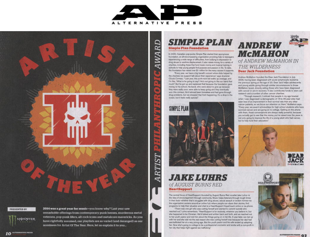 simpleplan's tweet image. We&apos;re in the Aug. issue @AltPress for our Artist Philanthropic Award nomination! Vote: altpress.com/apmas #AMPAS