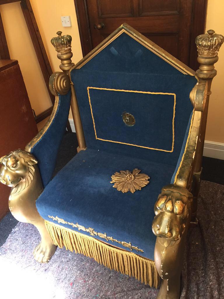 OffbeatF's tweet image. Masonic throne restoration #masons #norwich #antique #restoration #OffbeatFurniture