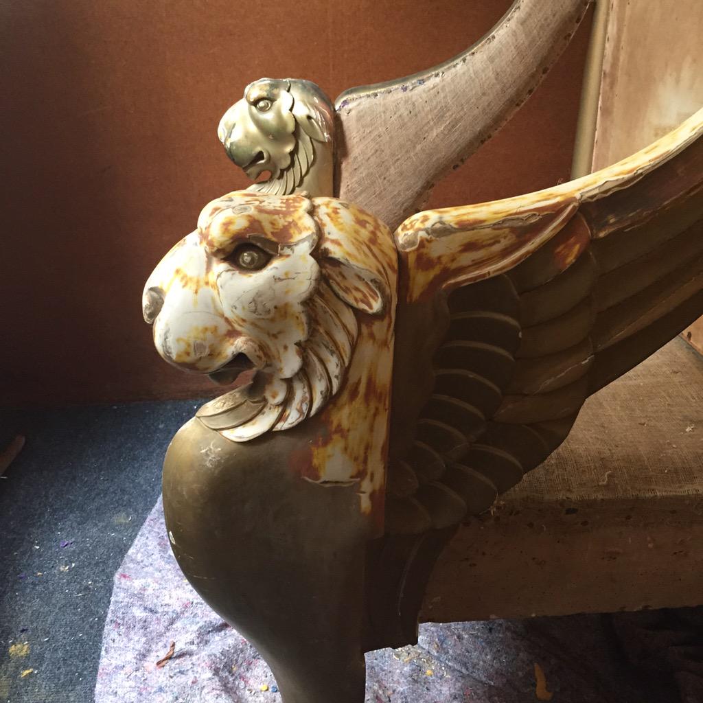 OffbeatF's tweet image. Masonic throne restoration #masons #norwich #antique #restoration #OffbeatFurniture