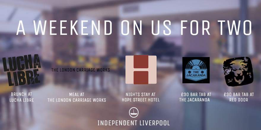 IndpndtLiv's tweet photo. Fancy winning a weekend on us for two? Including hotel stay, bar tabs, meals and brunch! RT to win #itsliverpool http://t.co/kLF6InH8wG