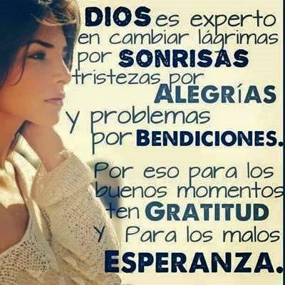 DIOS es lo mas hermosa que hay y que puede y seguirá siendo en nuestras vidas,sin importar que  las cosas salen mal.