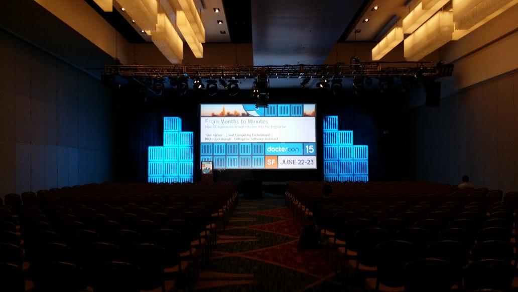 OverflownStack's tweet image. Well, as a speaker, this isnt imposing at all... #dockercon