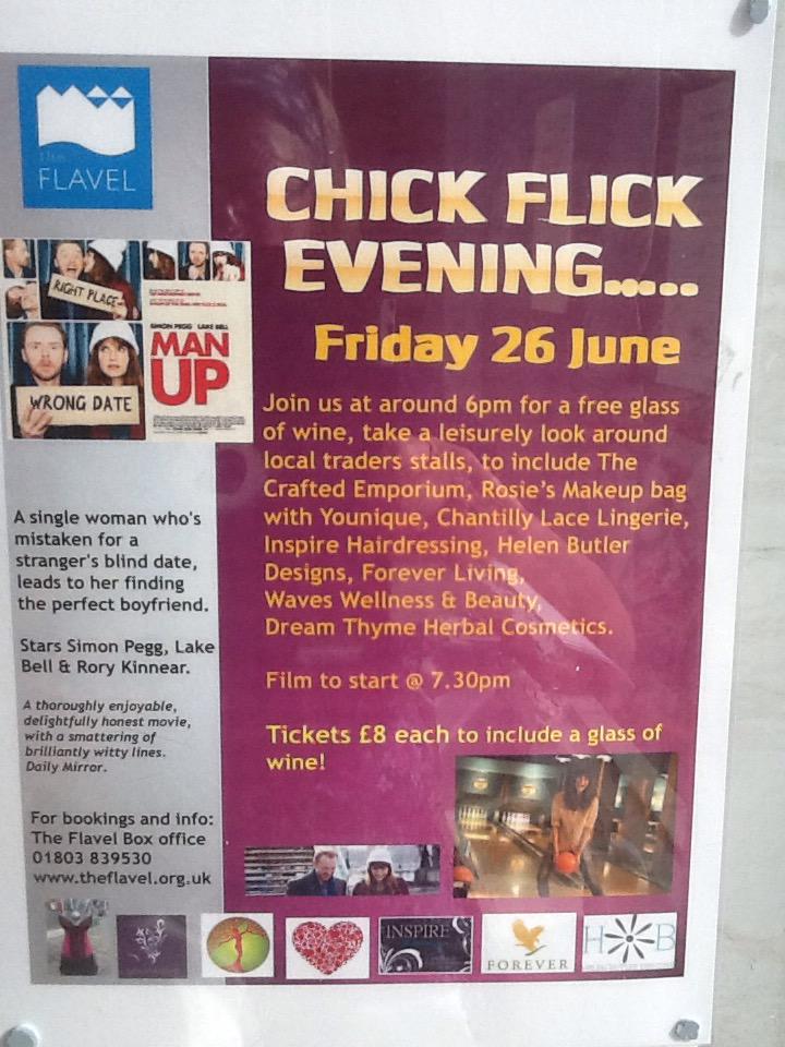 @XploreDevonApp  come along to the flavel this Fri. One off handbag sale +film+ free wine