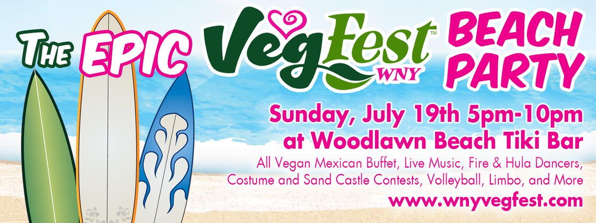 Come to the Epic VegFest Beach Party Fun Raiser July 19th  #woodlawnbeach
wnyvegfest.com/events.php ”