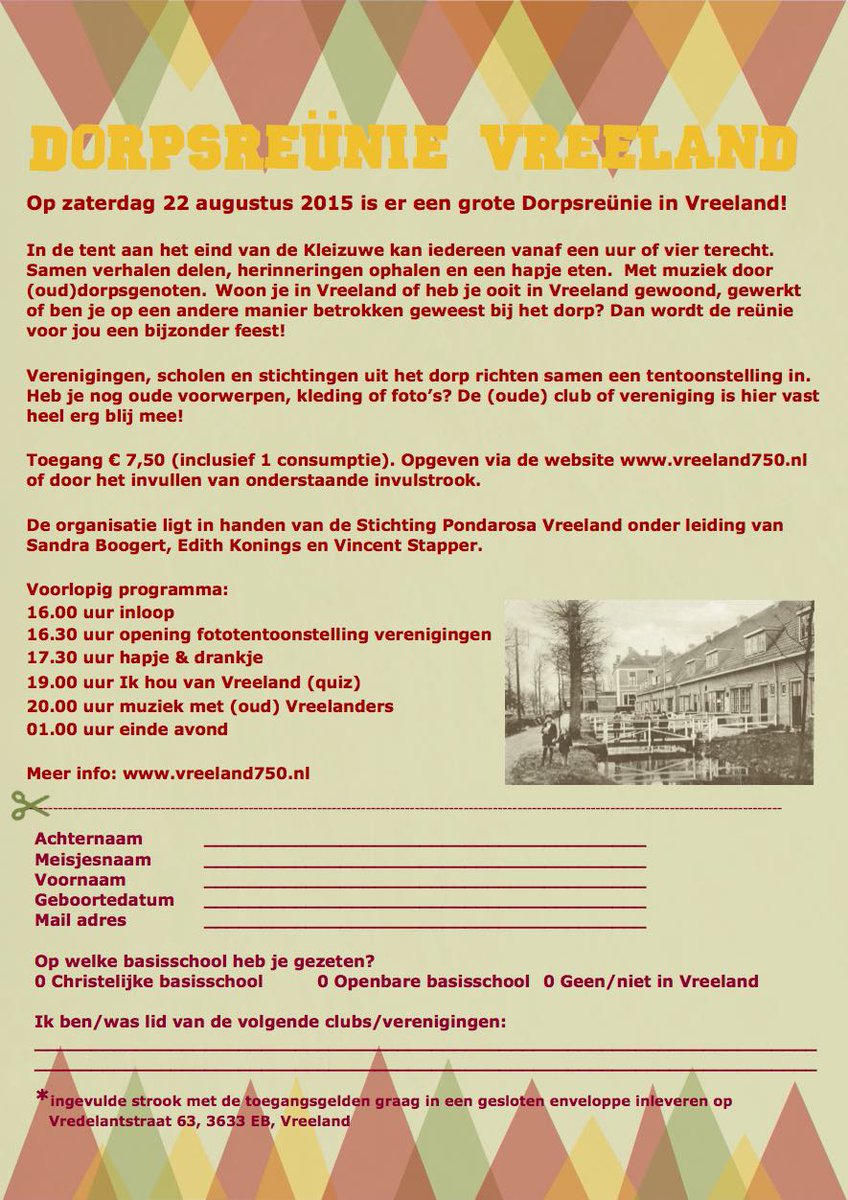 @ZowasVreeland Wellicht wilt u deel v/d fototentoonstelling inrichten tijdens reünie? Wilt u contact met mij opnemen