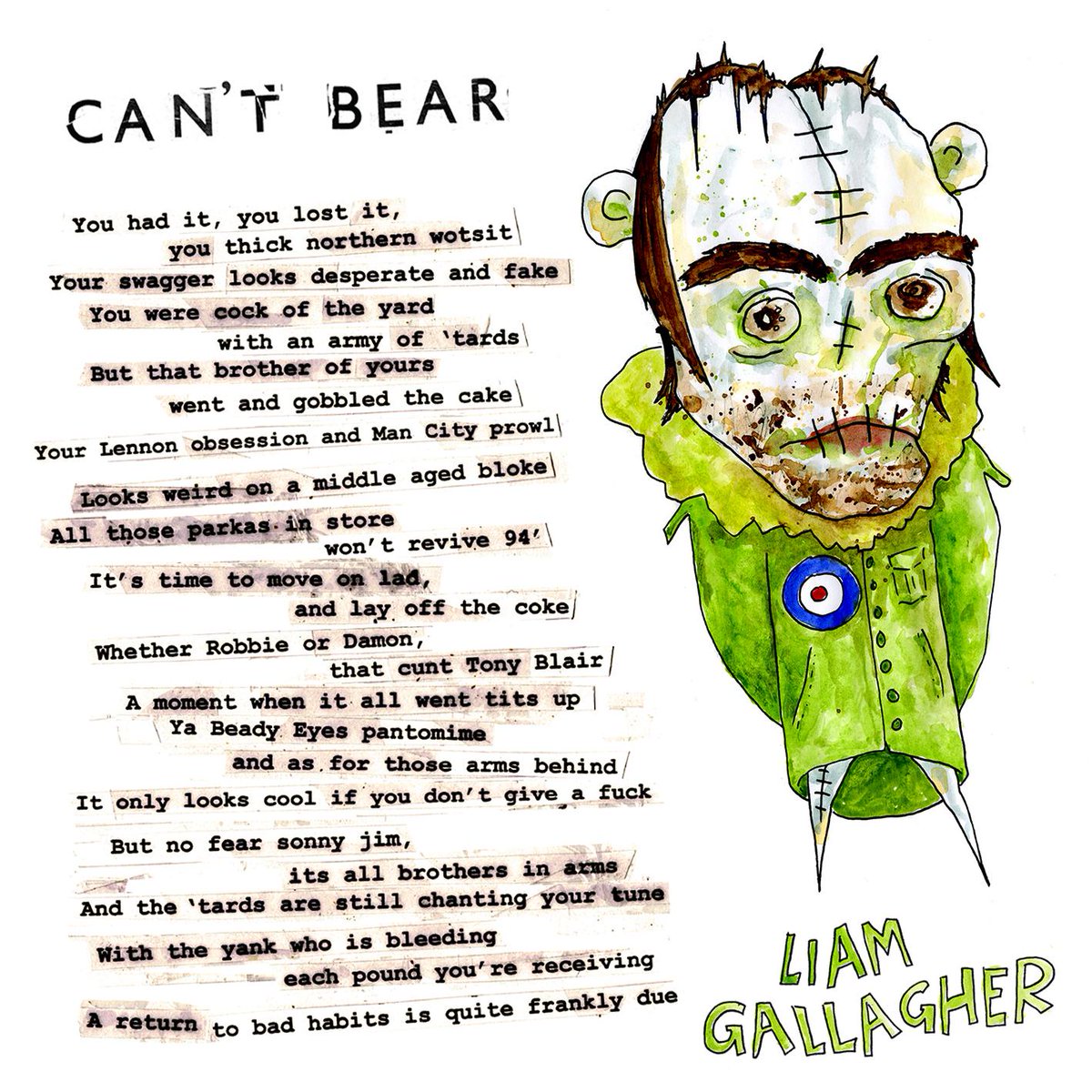 cantbeartweets's tweet photo. CAN'T BEAR LIAM GALLAGHER #liamgallagher #celebrity #britpop #satire @ComedyCentralUK @NME @NMENewsFeed @pvukdotcom http://t.co/7eROqBupMq