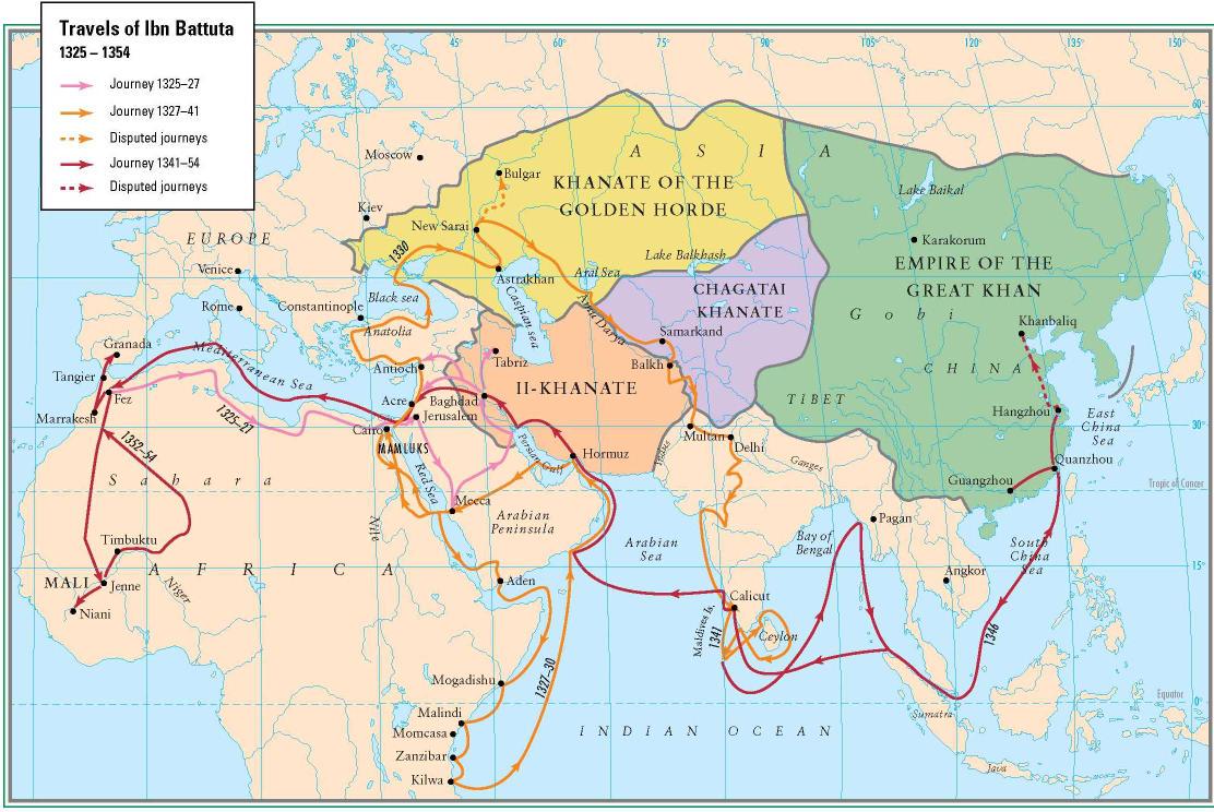 So much about Columbus, but our own Ibn Battuta, from Morocco spent 30 years traveling over 75,000 miles in the 1300s