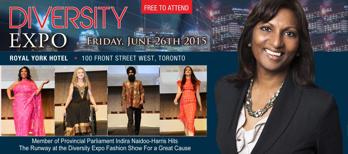DiversityMag7's tweet photo. On Friday: MPP Indira Naidoo-Harris Hits the Runway at the #DiversityExpo Fashion Show For a Great Cause http://t.co/EpYa16nupz