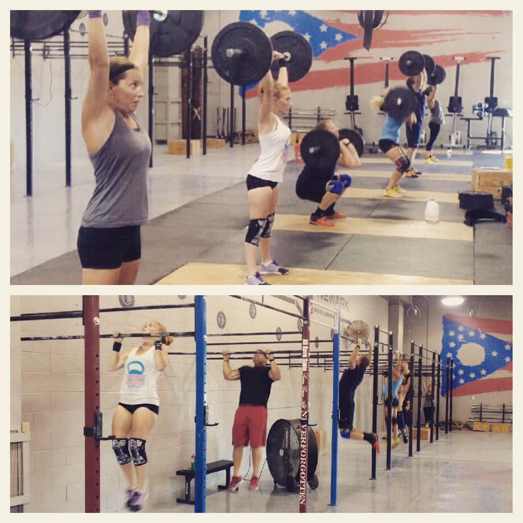 CrossFitNewark's tweet photo. A little action shot of 5pm on FRAN today! Good job all #CrossFitNewark athletes! The hard work is paying off http://t.co/gN74xnt112