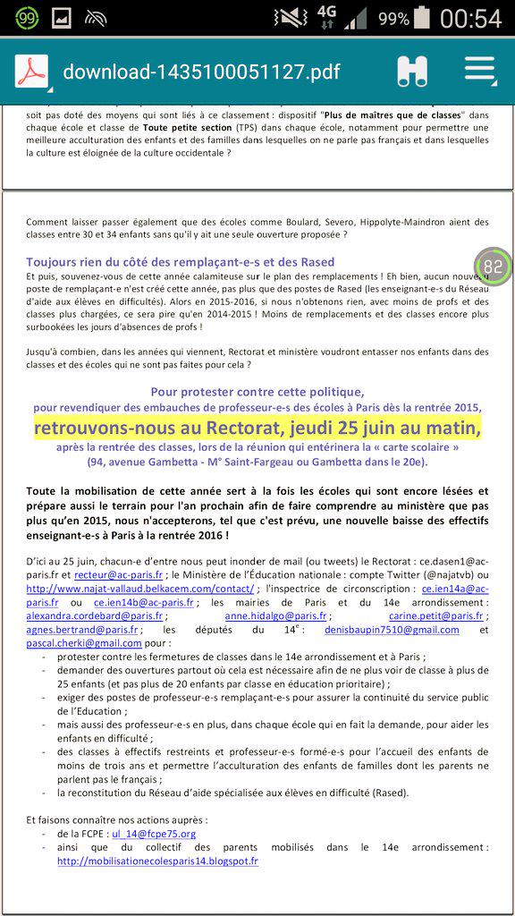 EdenVal1's tweet photo. RDV CE JEUDI 25/06 DEVANT LE RECTORAT~> @mripoche @FCPE_Paris @JDolent @MairieParis14 #TouchePasÀMaClasse #paris14 http://t.co/we0h9eErHr