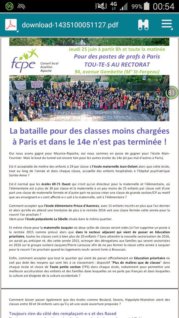 EdenVal1's tweet photo. RDV CE JEUDI 25/06 DEVANT LE RECTORAT~> @mripoche @FCPE_Paris @JDolent @MairieParis14 #TouchePasÀMaClasse #paris14 http://t.co/we0h9eErHr