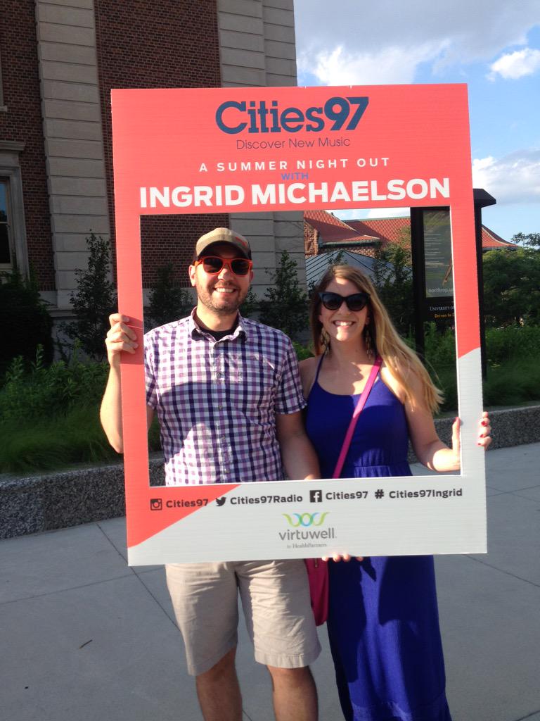 CopyCody's tweet photo. Yo @cities97radio with @oh_rachel ready for the Ingrid Michaelson show tonight! #cities97ingrid http://t.co/1GQMlvYs0b