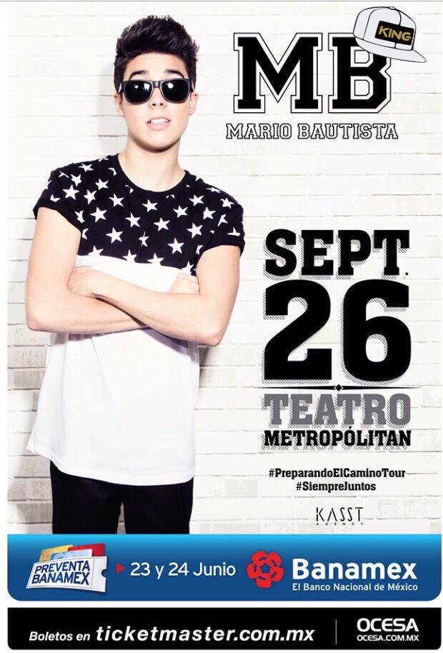 mariobautista_'s tweet photo. Ya están disponibles los boletos para el concierto del Metropólitan mis amores esto es gracias a ustedes :') las amo🙈 http://t.co/OmRbbROgst