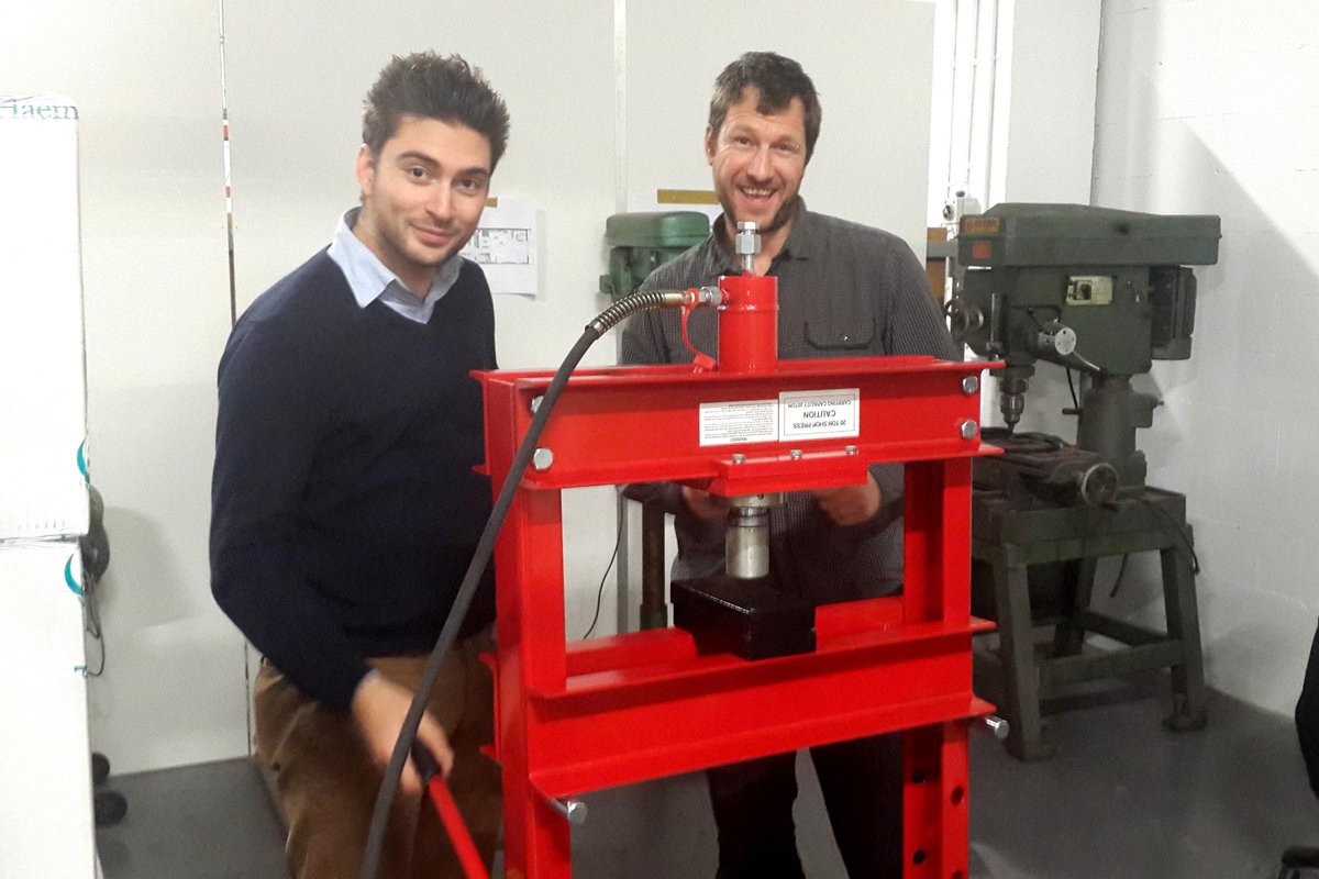 ide_group's tweet image. Meet Ray &amp;amp; Gianluigi, #ProductDevelopers at #ideGroup. Working together to assemble a new 20 Ton Hydraulic Press.
