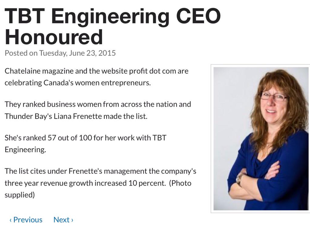 mrs_s_peterson's tweet image. Congratulations Liana Frenette: Canada&apos;s Top Women&apos;s Entrepreneurs

#tbtengineering #frenette