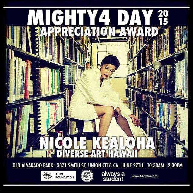 Mighty4Arts's tweet photo. Honoring another mover &amp; shaker from the 808,Niki of @DiverseArtCntr. Help us celebrate at #Mighty4Day this Saturday! http://t.co/geqOIV1YXL