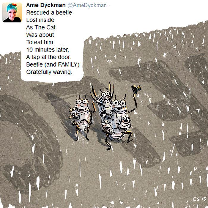 minitreehouse's tweet photo. Saw another @AmeDyckman's tweet and did a drawing for it #drawatweet #justforfun #beetle https://t.co/Emepmc7mhg http://t.co/U030LrHR5s