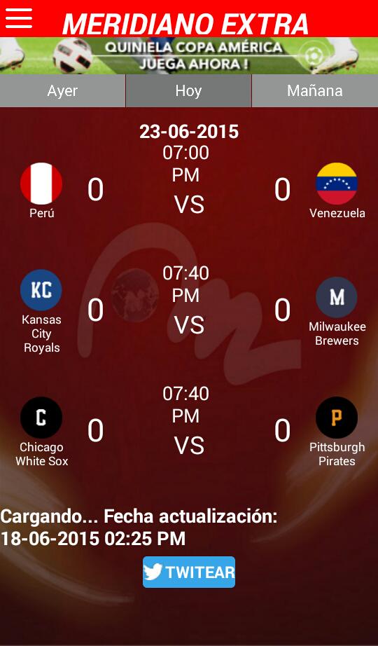 Rs34Salas's tweet photo. Estos son los partidos de hoy. Descarga #MeridianoExtra: http://t.co/5uWNDER5xp http://t.co/10ekImXuNk