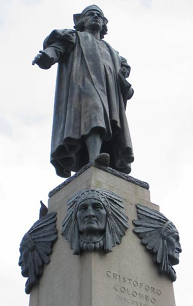 deathrep's tweet photo. While we're on the subject of racist symbols can we get rid of the statues of Columbus standing on my Native people? http://t.co/JdFyU4g6UA