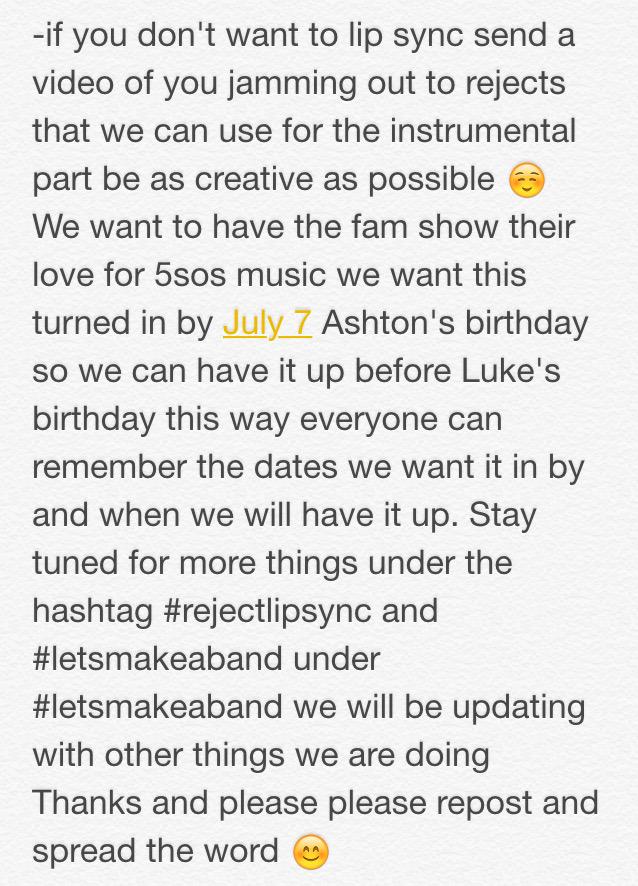 5sosFamBand's tweet photo. A side project for the fam. If you don't understand the idea, check out the music video for Rockstar by Nickelback. 👌 http://t.co/0i9oTiKuVd