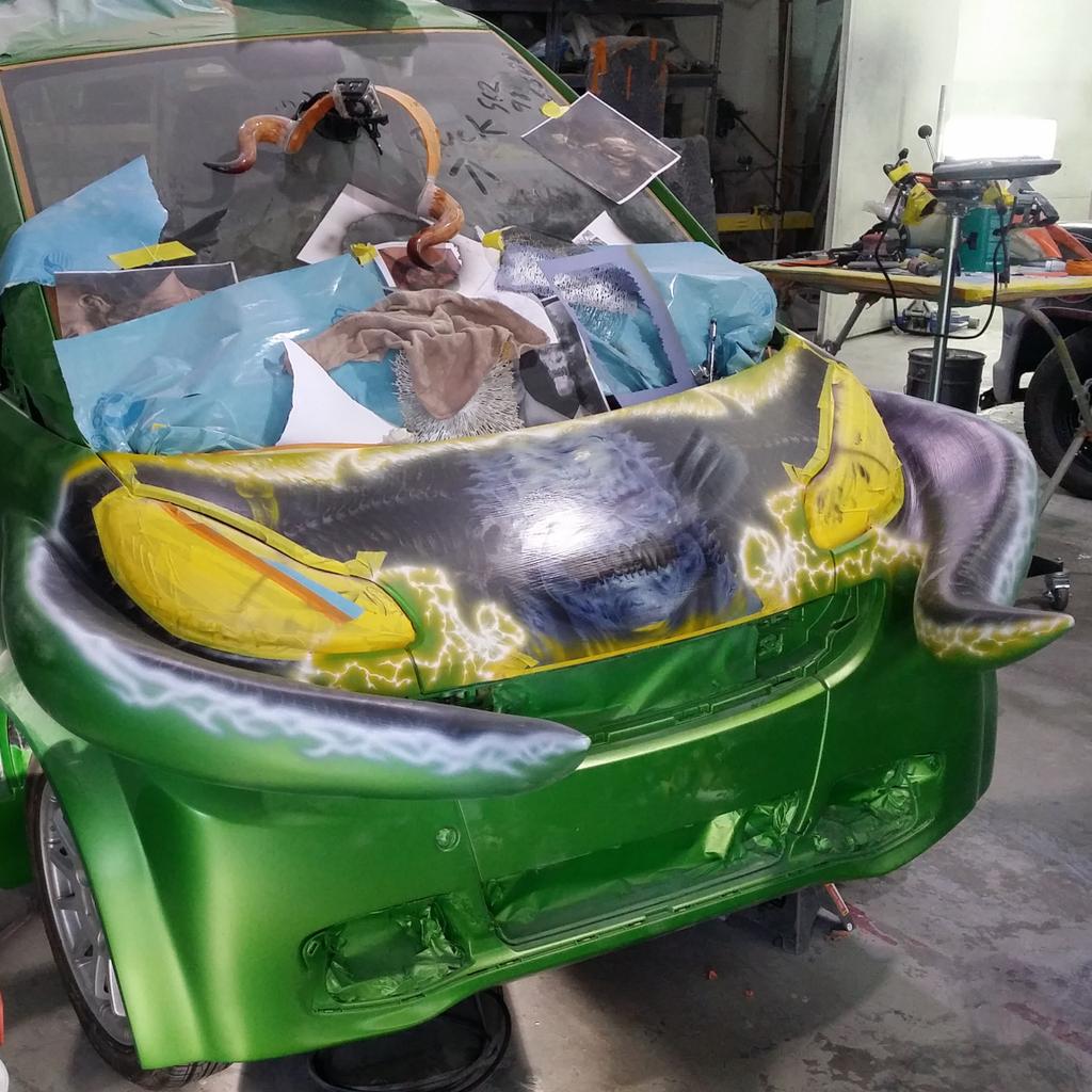 DoctorTurboJoe's tweet photo. One #wicked #smartcsr done up #proper #airbrush by @TheHornyMike #countingcars #countskustoms @HISTORY http://t.co/bolzq30wn1