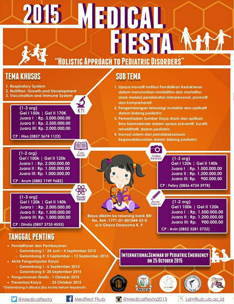 LSIM FKUB presents MEDICAL FIESTA 2015. The most wanted&amp;awaited scientific event in Indonesia #YukGabungMedfiest