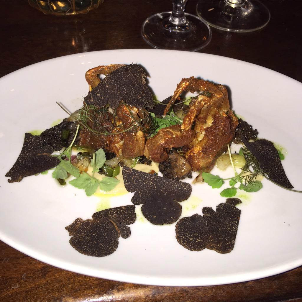 DepLifestyleMag's tweet photo. Soft shell crab & summer truffle by Chef Omri Aflalo @WayfareTavern a #TyFlo Resto in downtown San Francisco. http://t.co/ochccYUFlT