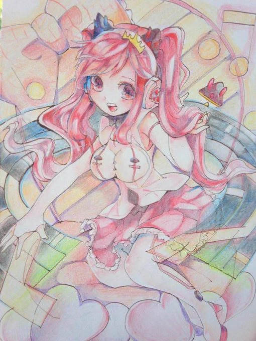 完成. ゜*。:゜ 色鉛筆で描いた(「・ω・)「オ!~
