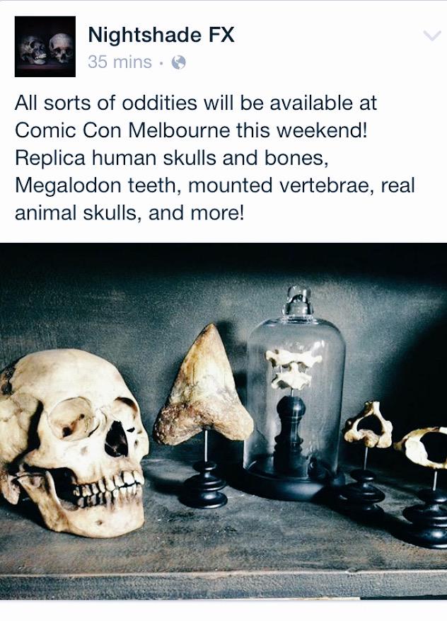 Don't forget <a href="/OzComicCon/">Oz Comic-Con</a> is on from the 27th. #NightshadeFX will be there with all their wares. #Horror #Brilliance