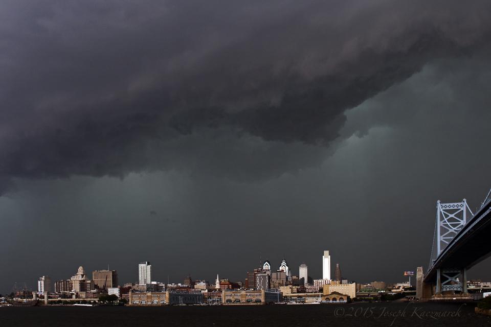 Before the storm hit #Philly #weather #CamdenWaterfront