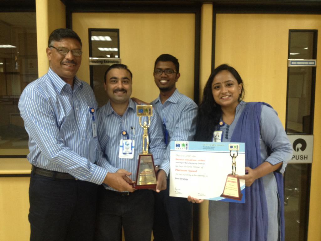 mihirschauhan's tweet photo. #RILJamnagar won the Greentech Platinum Award for Best HR Strategy http://t.co/qI7Gmo4tTV