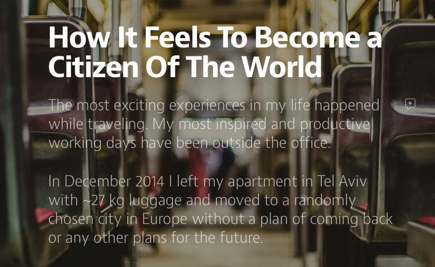 nomadscom's tweet photo. .@hvost tells you "How It Feels To Become a Citizen Of The World" http://t.co/jXRDTvoUic http://t.co/t3i8s9eu7G
