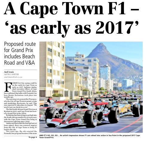 Ms_Clause's tweet photo. Cape Town one step closer to hosting F1 Grand Prix - http://t.co/TFPVE7OuQu @TheCapeArgus