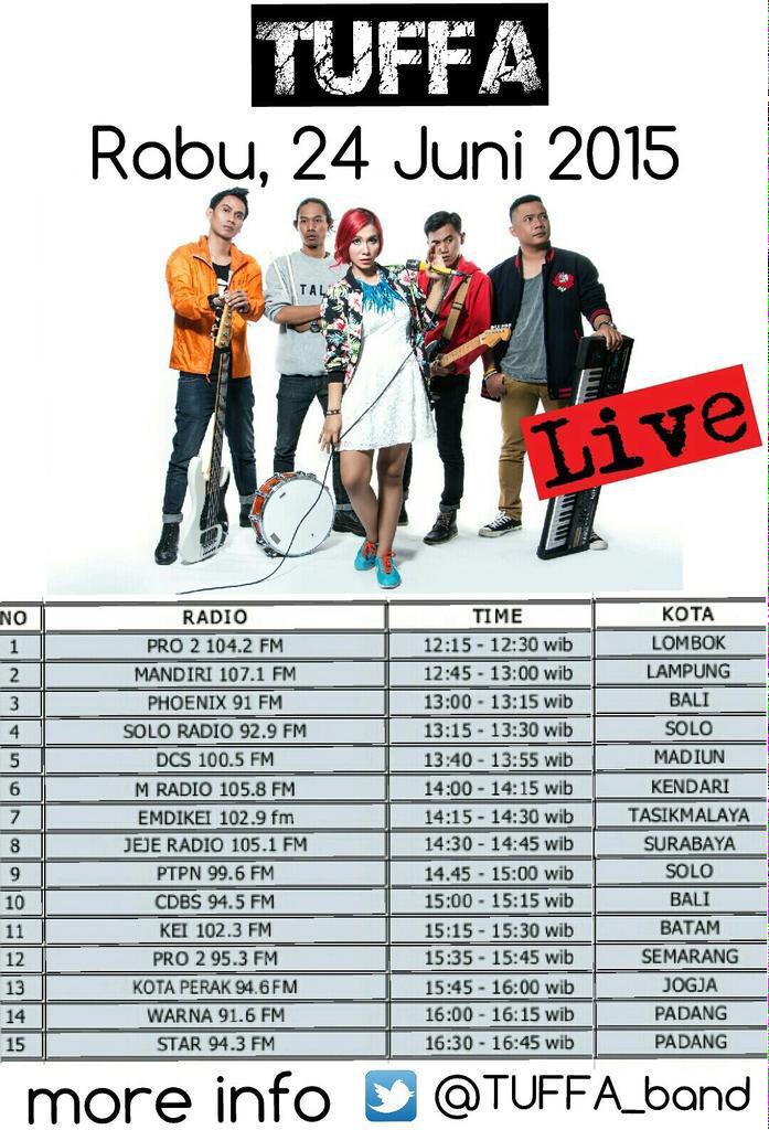 #SonyBuzz ini dia jadwal phone interview <a href="/TUFFA_Band/">TUFFA</a> stay tune guys