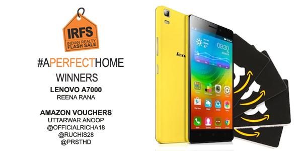 irfsindia's tweet photo. Here’s what you’ve all been waiting for! 
#TheTimeIsNow #APerfectHome #contest winners.
Congratulations! http://t.co/8tECnkhexI