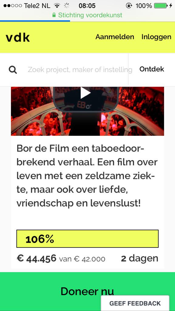 lindakoehorst's tweet photo. #bam @EBorfoundation @RTLLateNight @68kato #bordefilm #gefeliciteerd #crowdfunding #vlinderziekte @luuk @nickensimon http://t.co/u1TpQf9M0f