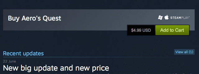 aerosquest's tweet photo. Aero's Quest at $4.99 with a big update: http://t.co/VZjd8Vay1i. Get it now: http://t.co/yUN5EPeqsW #indiegames #RT http://t.co/lzvqxfofsR