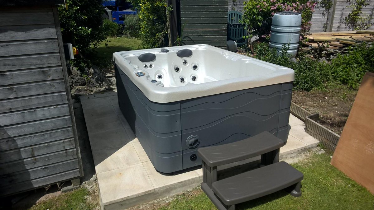 Another happy <a href="/HydropoolDevon/">Hydropool Devon</a> has their <a href="/Hydropool_Spas/">Hydropool UK</a> Serenity hot tub in place for summer - info 01803 872666