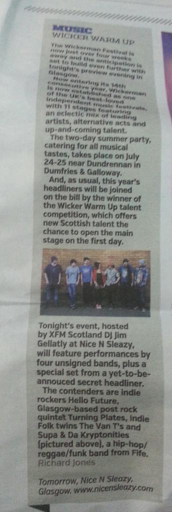 djmakin's tweet image. Good luck to #supadakryptonites and @hellofutureuk for @WickermanFest contest in @MetroUK  today!
