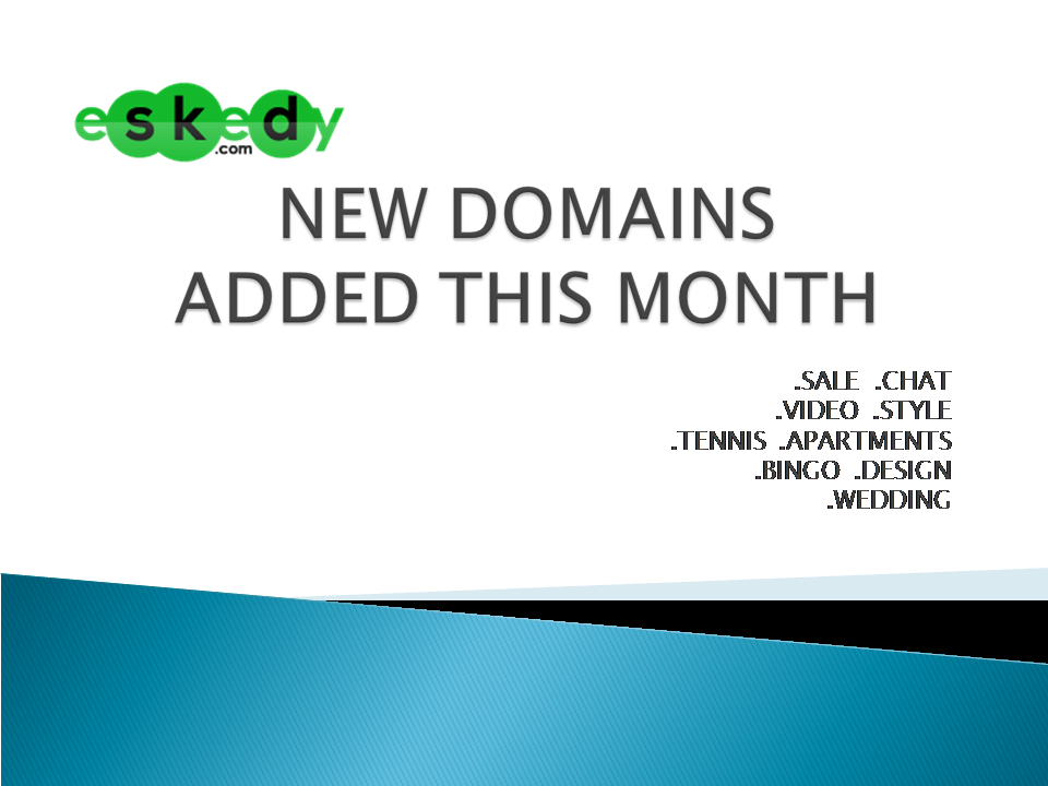 Eskedy's tweet image. NEW #DOMAINS FOR SALE THIS #MONTH
#Sale #Chat
#video #Style #Tennis  #Apartments
#Bingo #Design #Wedding