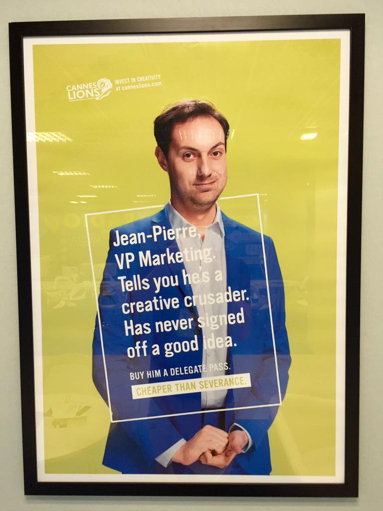 EdwardKnol1's tweet photo. @Cannes_Lions doing a bit of their own advertising. Could be worth Silver maybe? @maxusamsterdam http://t.co/vuxmEUMQ0Z