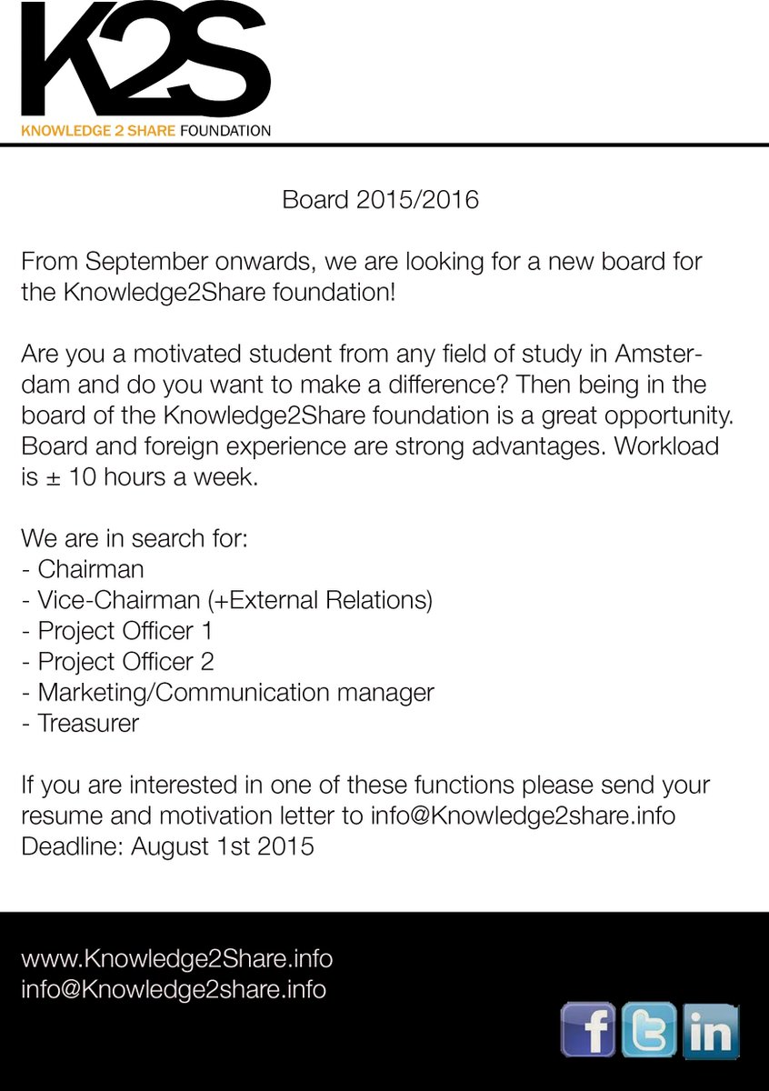 k2sfoundation's tweet image. We are looking for a new board!! Check our Facebook page facebook.com/knowledge2share
