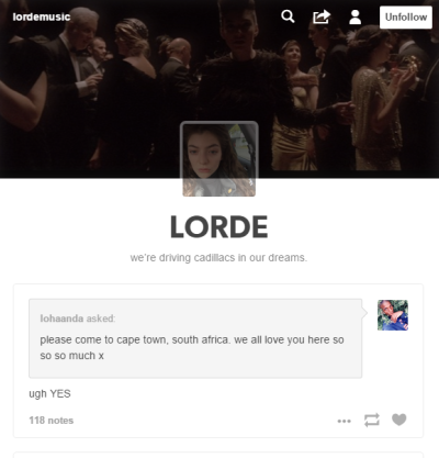 lohaanda's tweet photo. oH MY GOD LORDE JUST ANSWERED MY QUESTION ON TUMBLR!!!!! http://t.co/xnlv3AT8Bh