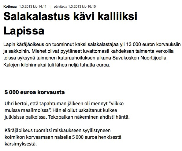 VirtanenTatu's tweet photo. Yksi raiskattu nainen kolmelle hengelle 5000€.

Kahdeksan kalastettua taimenta kahdelle hengelle 13 000€. #Tapanila http://t.co/CCDKNO2mgz