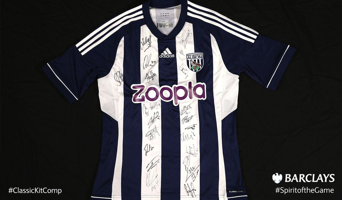 BarclaysFooty's tweet photo. Don't miss the chance to win 1 of 3 signed @WBAFCOfficial kits, RT in the next 2 hours to enter #ClassicKitComp http://t.co/BBBgPNTBSo