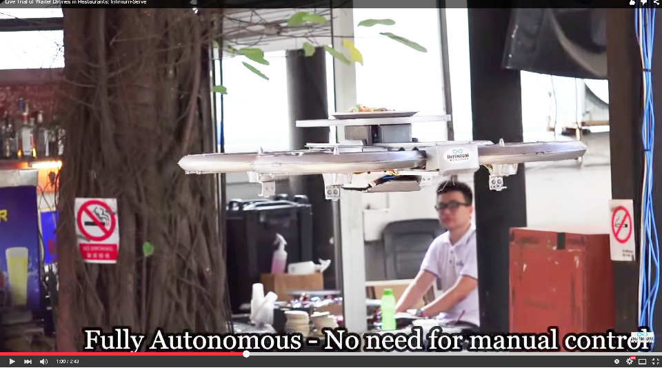 argusuav's tweet photo. Drones in de Horeca? In singapore doen ze het gewoon: de waiterdrone. https://t.co/9Fw5wgIKsm http://t.co/cwqwxR7QeU