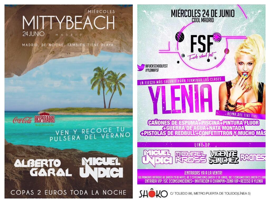 djundici's tweet photo. Como ya avisamos hoy nos vemos por doble! 
8:30 pm @FuckSchoolFest @shokomadrid 3:15 am @mittydiscoteca #miguelundici http://t.co/wJIylxTq7v